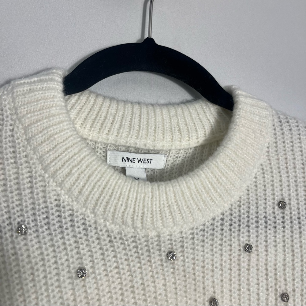 Women's Nine West Shiny Crewneck Sweater Sz M NWT - Picture 8 of 8